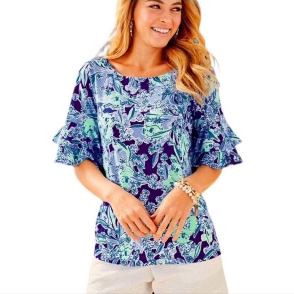 LILLY PULITZER Lula Top In Royal Purple Koalafications small